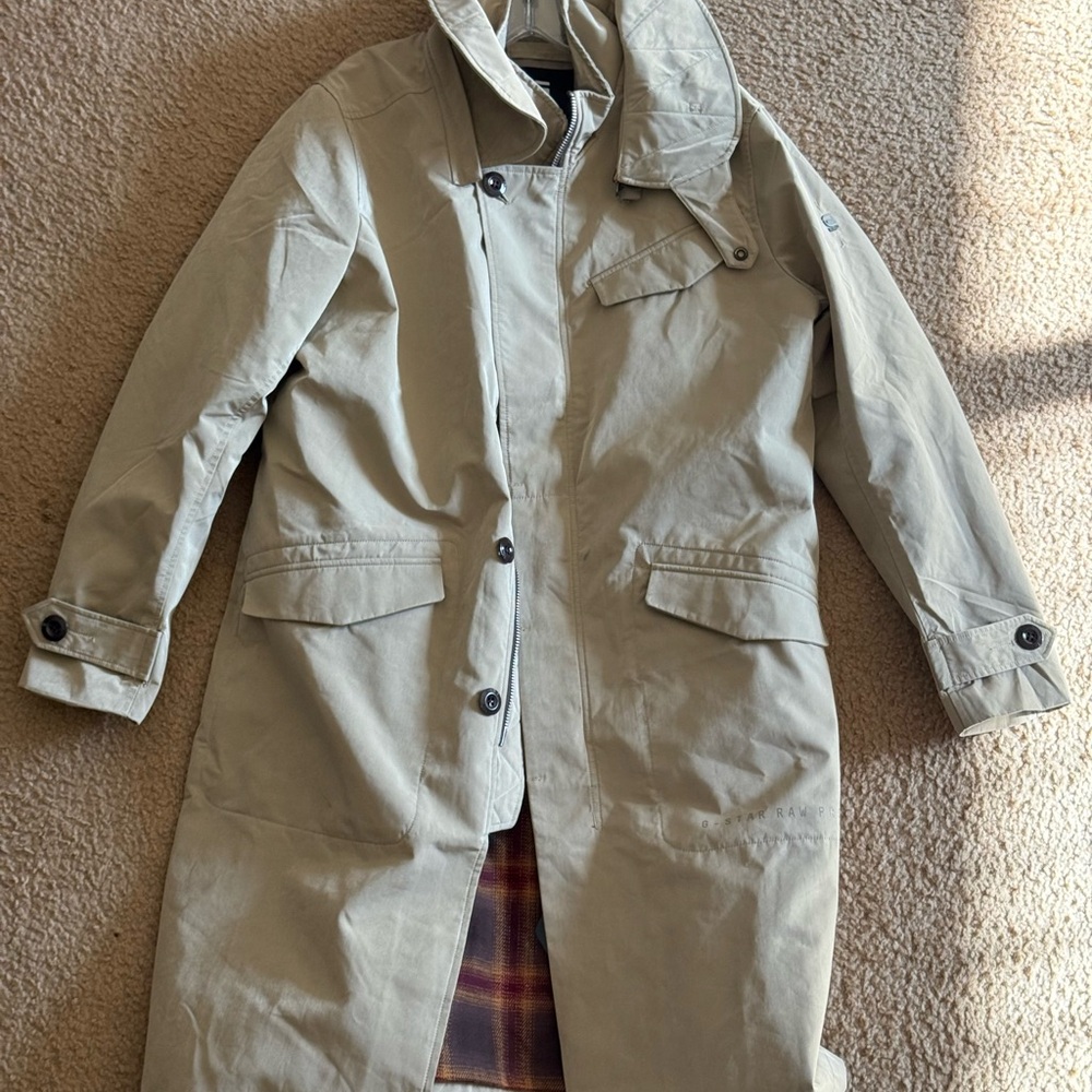 G-Star Brown and Red Plaid Coat